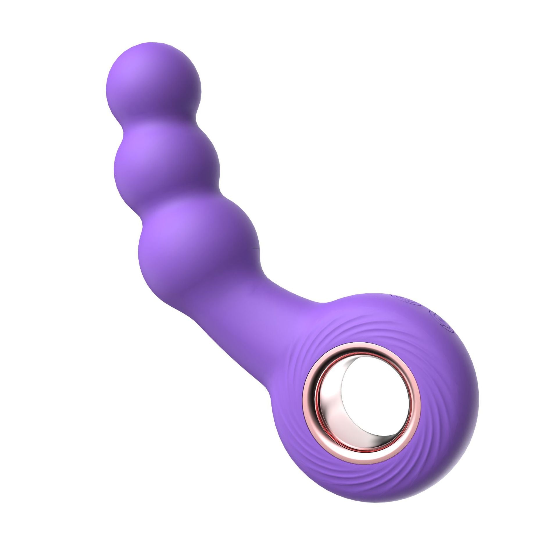 Purple Handheld G-Spot & Prostate Massager with Beads- (USB Rechargeable)